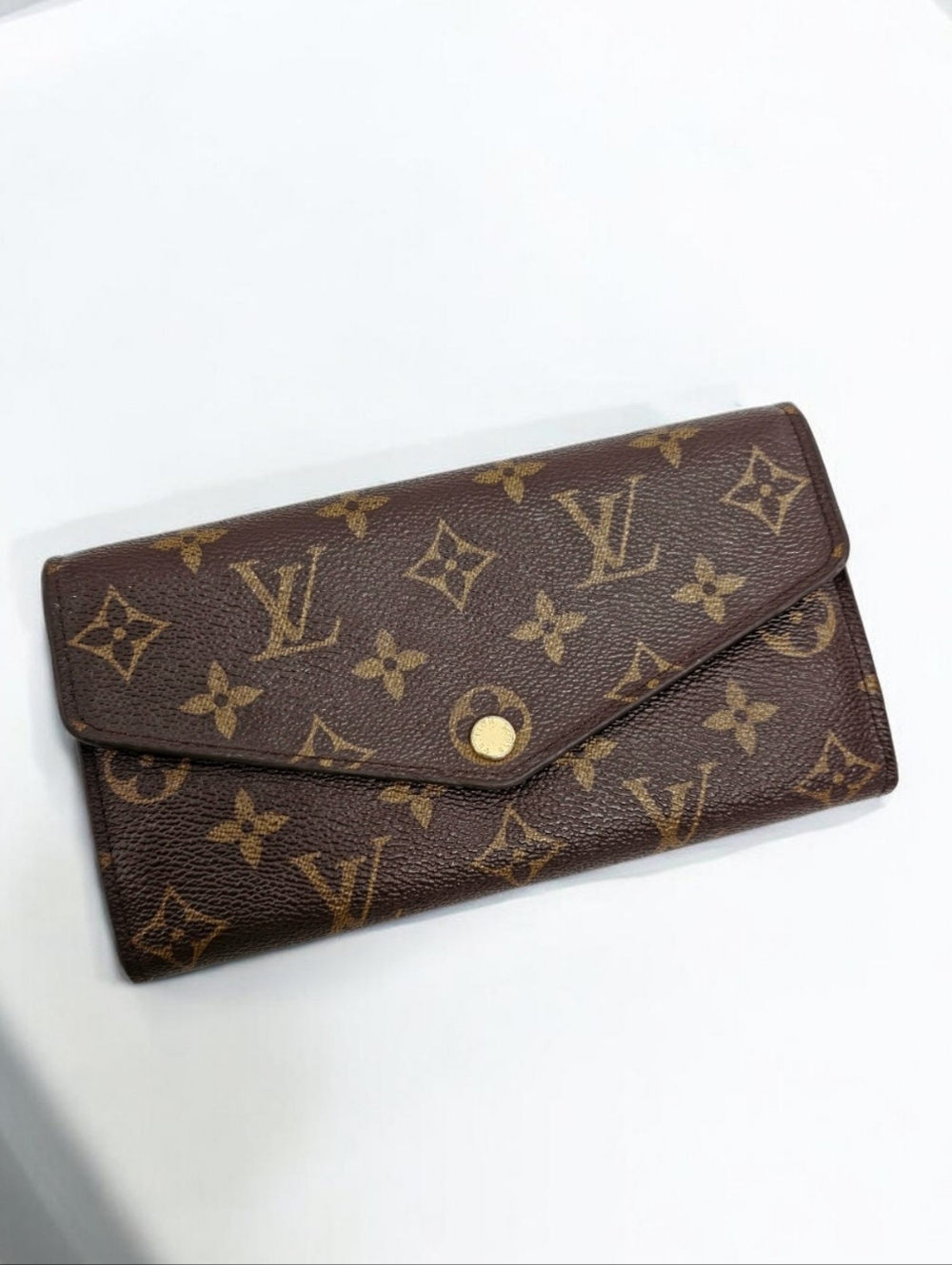 ✨️Authentic Louis Vuitton Sarah long wallet Brown monogram Red interior - Picture 10 of 12